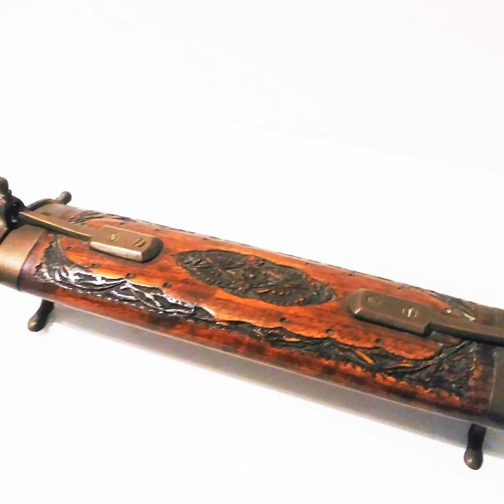 Vintage‎ Wooden Hand Carved Knife Fork Carving Set